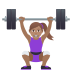 🏋🏽‍♀️ woman lifting weights: medium skin tone display on JoyPixels